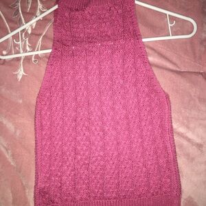 Pink Sleeveless Knit Top